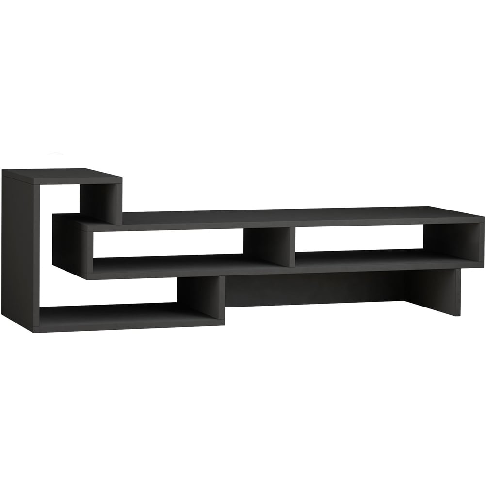 Decortie Tetra Anthracite Multimedia Centre TV Unit with Shelves Image 2