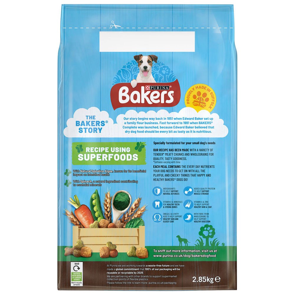 Bakers Chicken with Vegetables Small Dog Dry Food 2.85kg Image 4