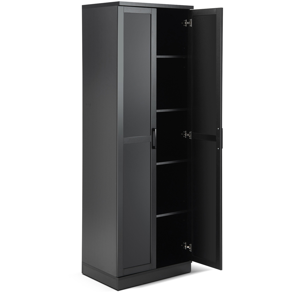 Costway 2 Door Black Wooden Storage Cabinet Image 2