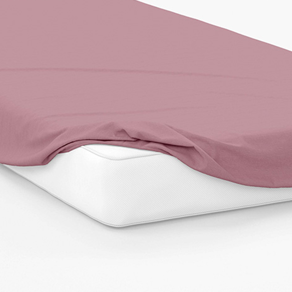 Serene Double Misty Rose Fitted Bed Sheet Image 3