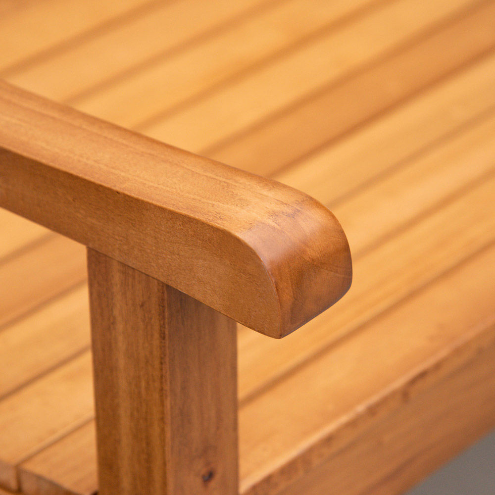 Outsunny 2 Seater Natural Wooden Loveseat Bench Image 3