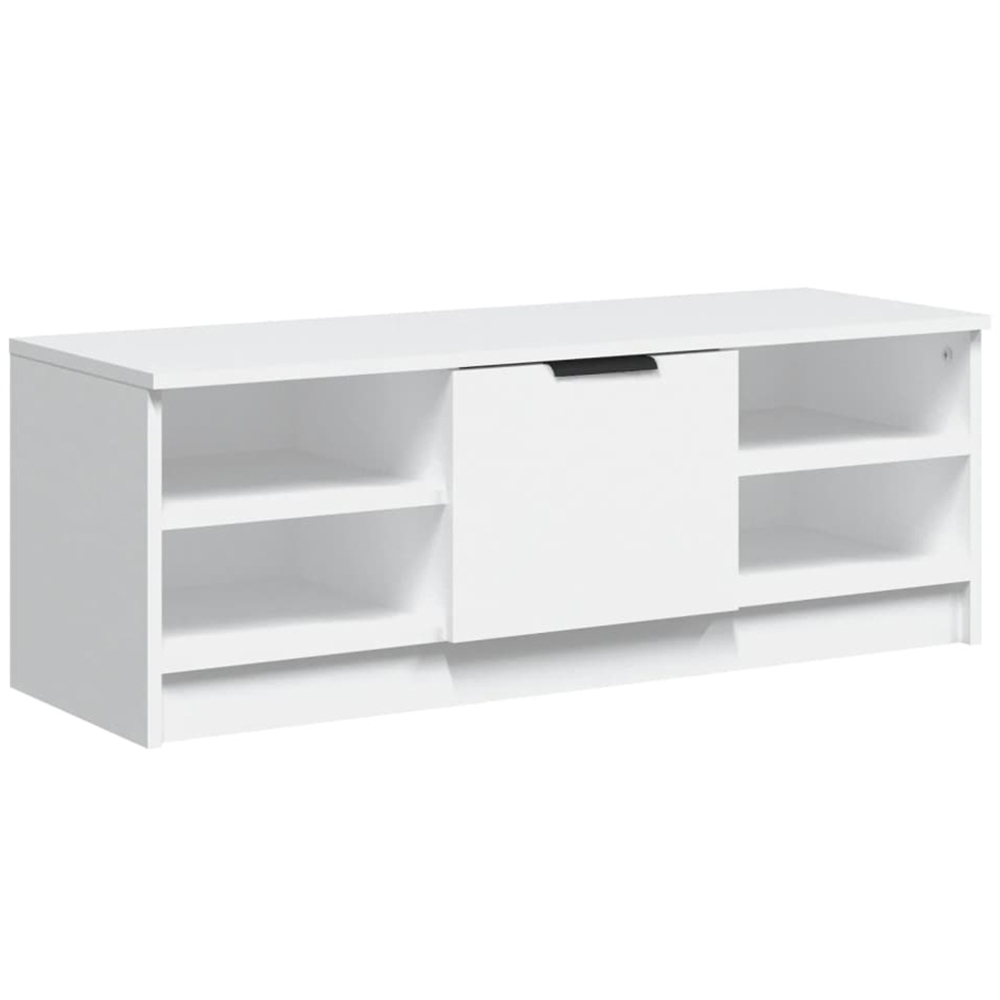 vidaXL Single Door 4 Shelf White TV Cabinet Image 2