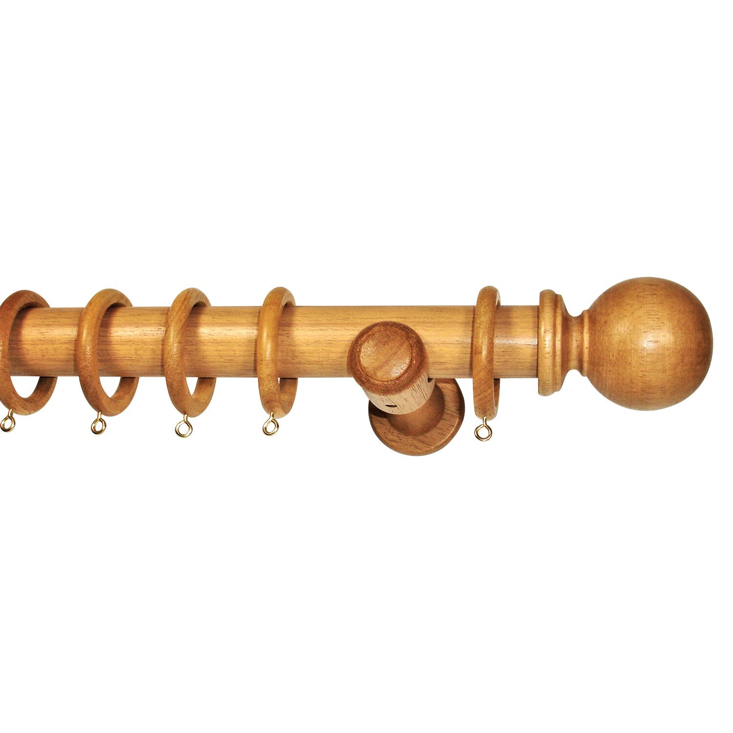 Windsor Curtain Pole - Oak / 240cm Image