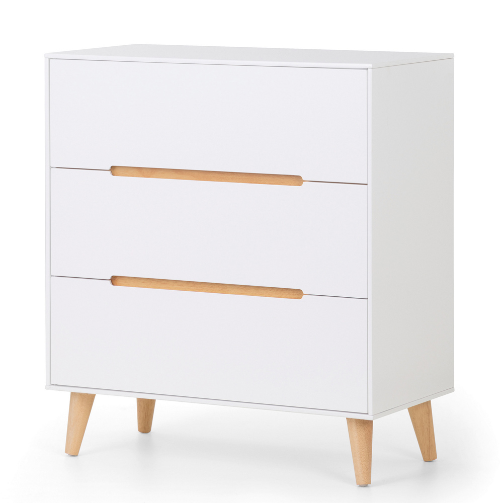 Julian Bowen Alicia 3 Drawer Matt White Chest of Drawers Image 2