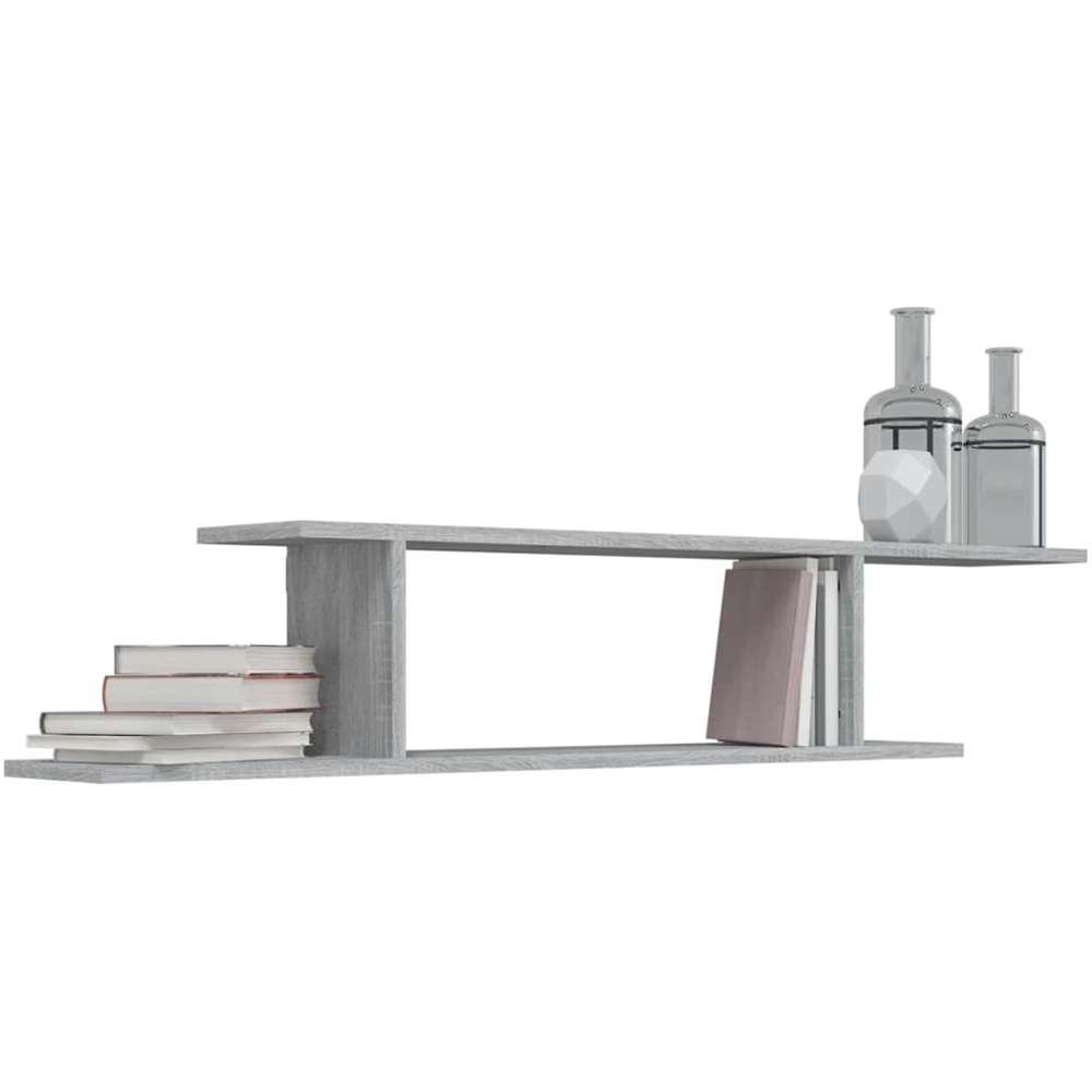 vidaXL Grey Sonoma Wall Mounted TV Shelf Image 3