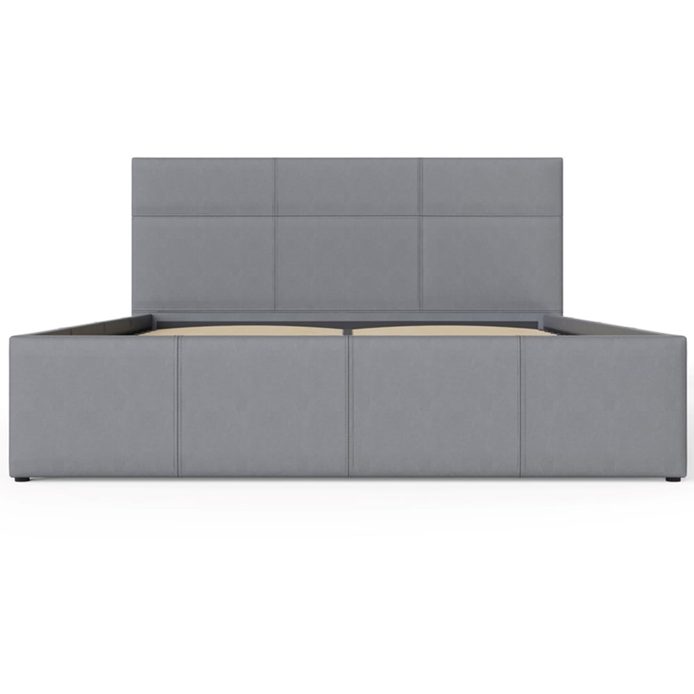 GFW Small Double Grey Faux Leather Side Lift Ottoman Bed with Bonnell Mattress Image 5