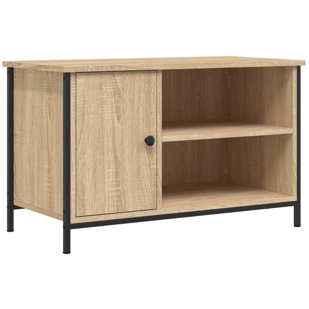 vidaXL Single Door 2 Open Shelf Sonoma Oak TV Cabinet Image 2