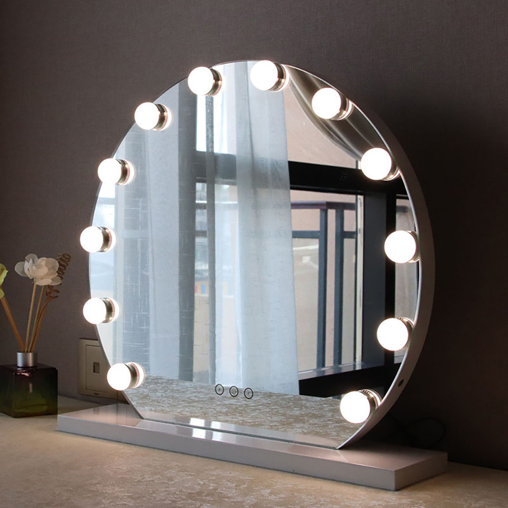 Living and Home LED Lighted White Makeup Vanity Mirror with Smart Sensor Screen Image 6