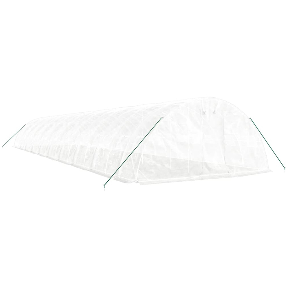 vidaXL White Polyethylene Galvanised Steel Frame 65.6 x 16.4ft Greenhouse Image 2