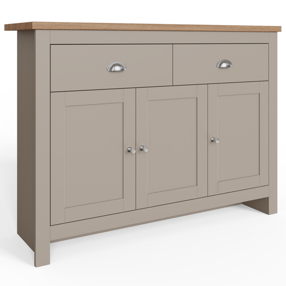 GFW Lancaster 3 Door 2 Drawer Grey Large Sideboard Image 2