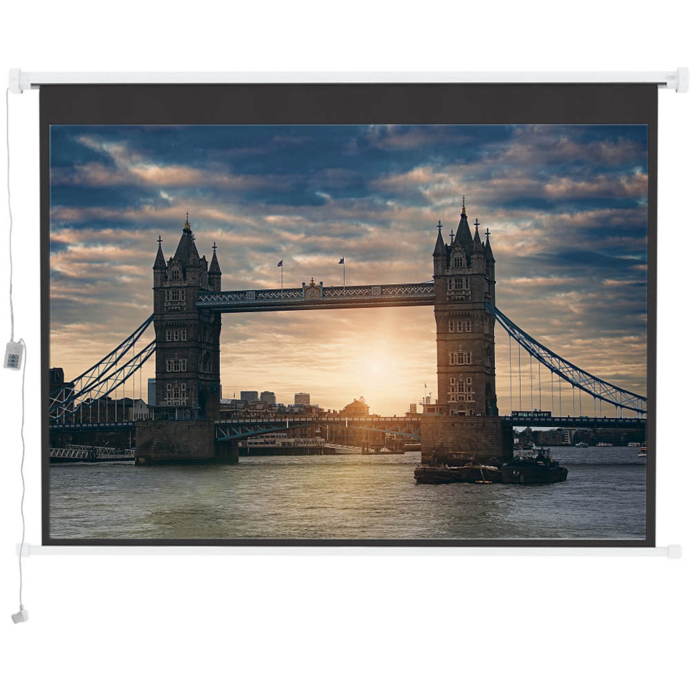 Living and Home Wall Mount Electric Projector Screen 120 inch Image 3