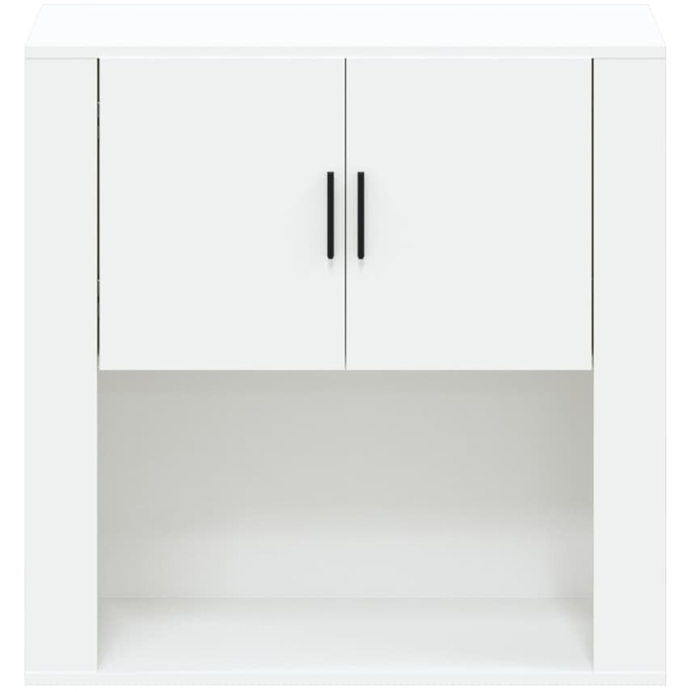 vidaXL 2 Door Single Open Shelf White Wall Mounted Cabinet Image 5