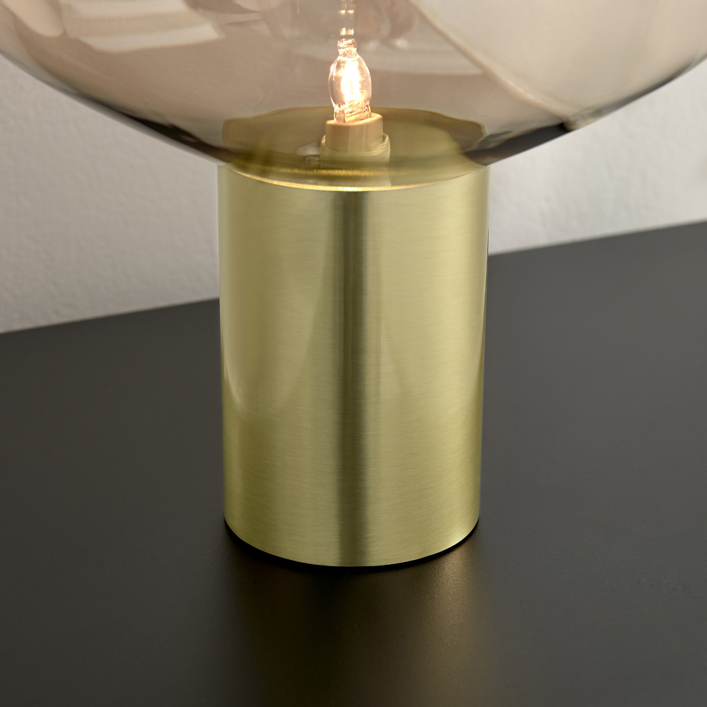 Furniturebox Sadie Brass Metal and Glass Table Lamp Image 2