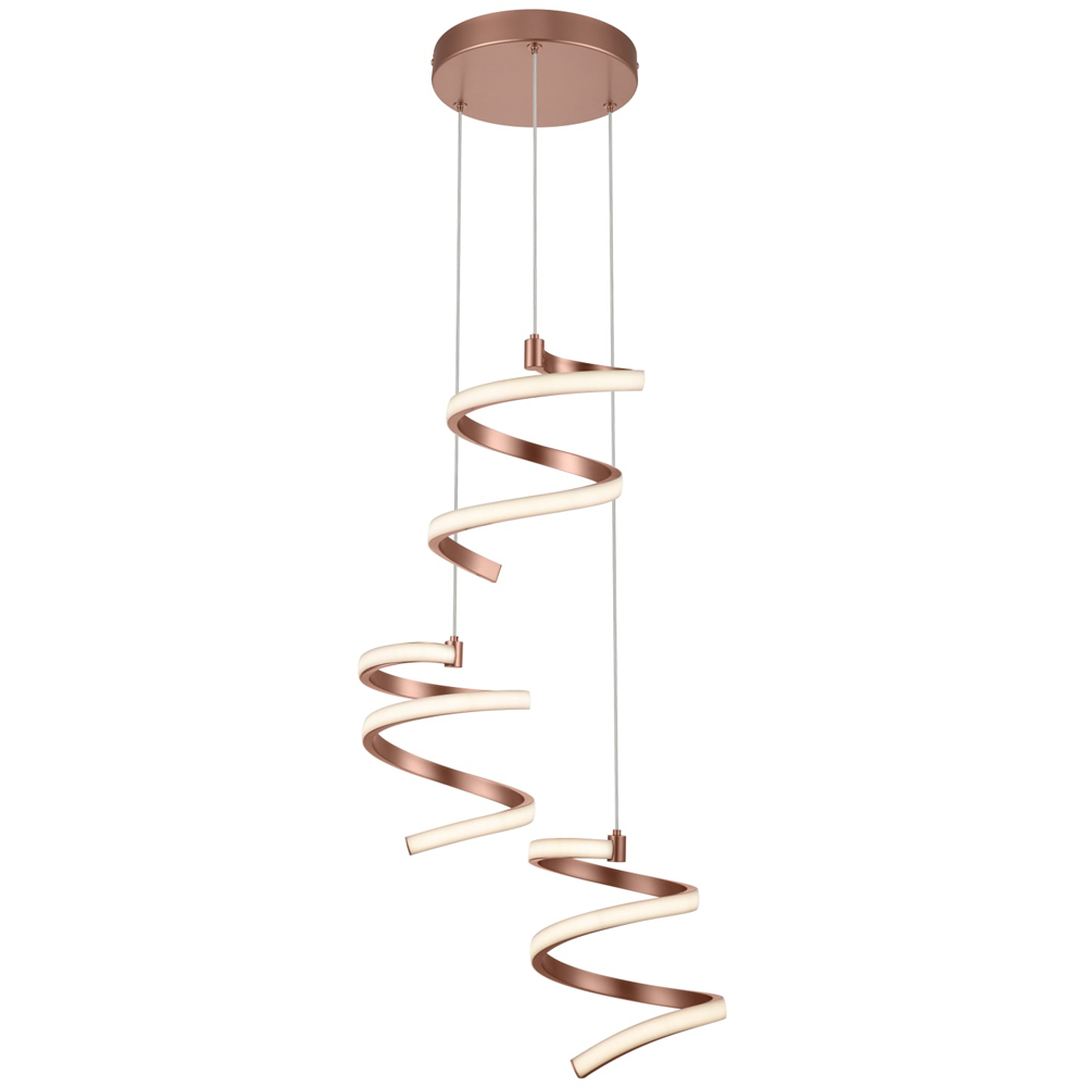 Cosylyte Nyah 3 Light Copper Spiral Cluster LED Pendant Light Image 3
