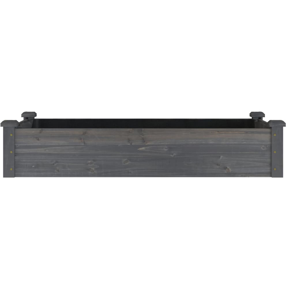 vidaXL Grey Solid Fir Wood Raised Garden Bed with Liner 120 x 60 x 25cm Image 2