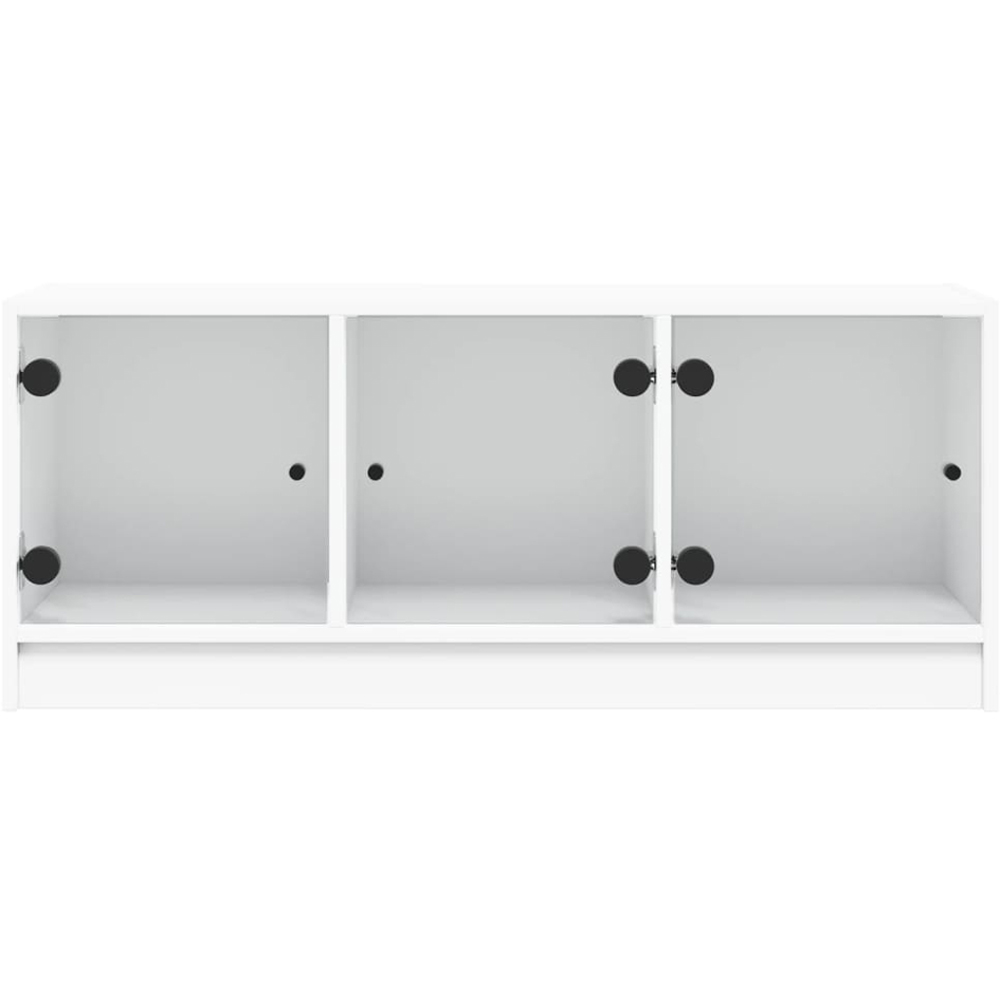 vidaXL 3 Glass Door White TV Cabinet Image 6