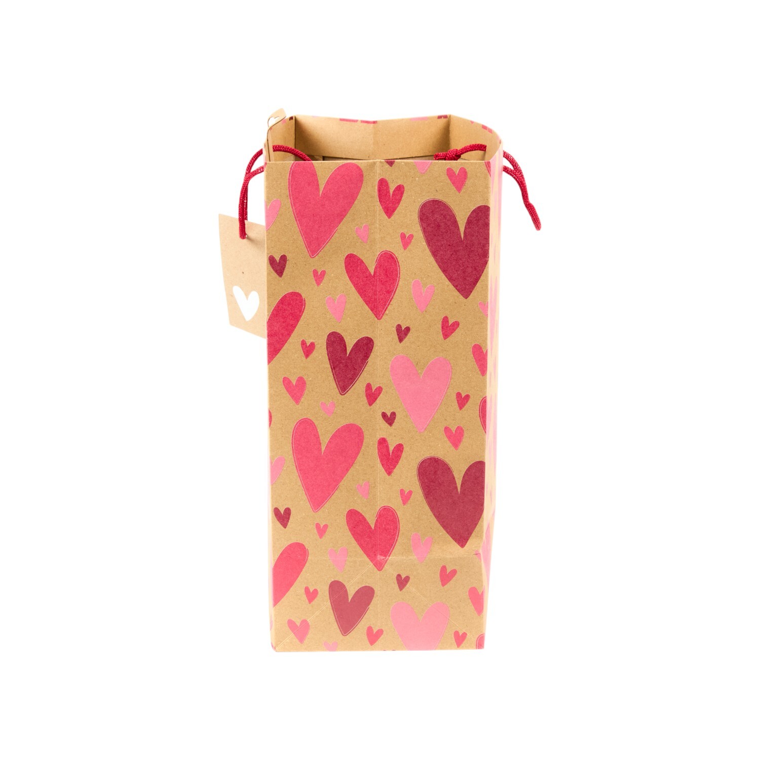 Kraft Heart Pattern Large Gift Bag Brown Image 3