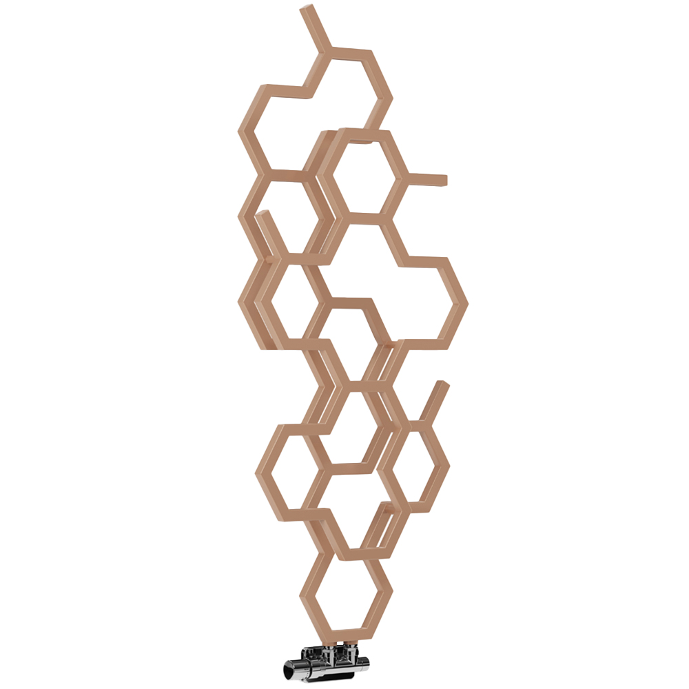 Terma Hex 1180 BTU Bright Copper Radiator 1220 x 486mm Image 1