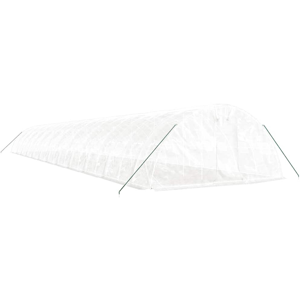 vidaXL White Polyethylene Galvanised Steel Frame 78.4 x 16.4ft Greenhouse Image 2