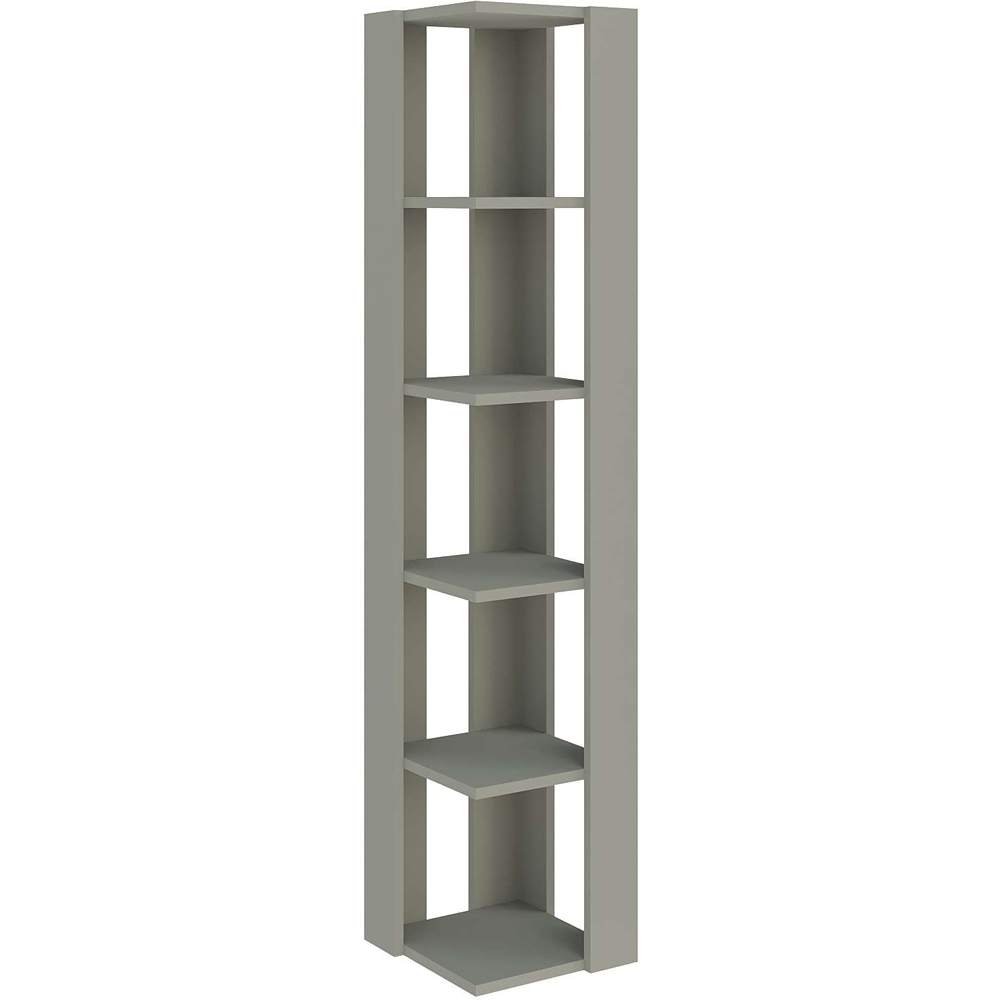 Decortie Nati Ash Green Tall Corner Bookcase Image 2