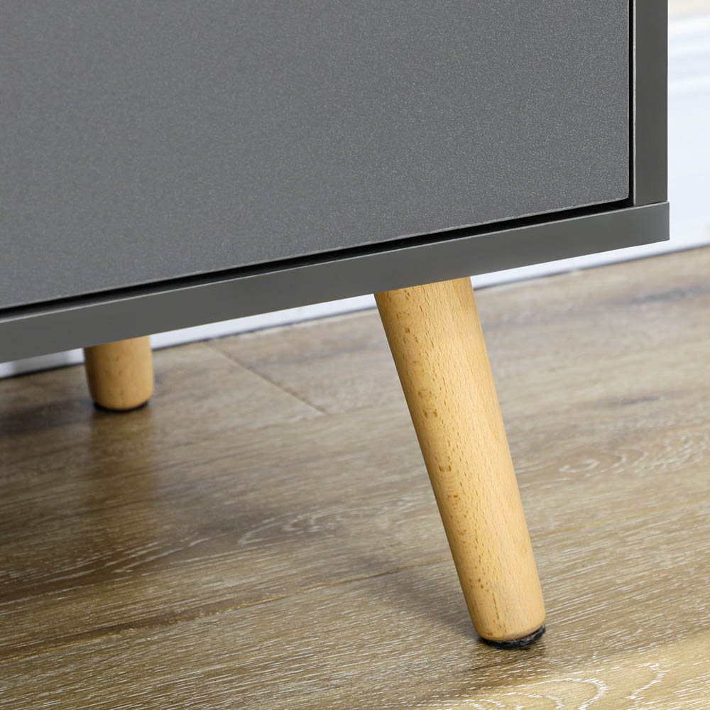 Portland Dark 3 Drawer Grey Storage Cabinet Image 6
