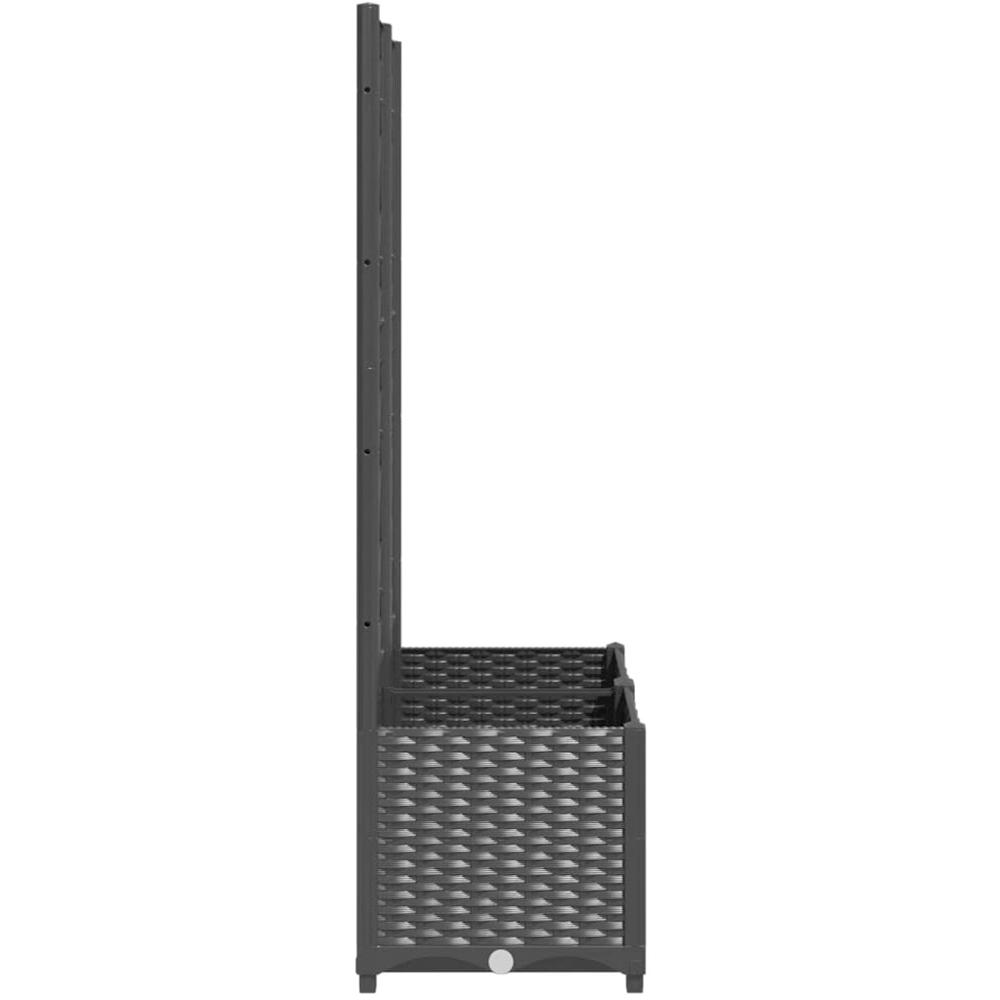 vidaXL Black Plastic Garden Planter with Trellis 80 x 40 x 136cm Image 4