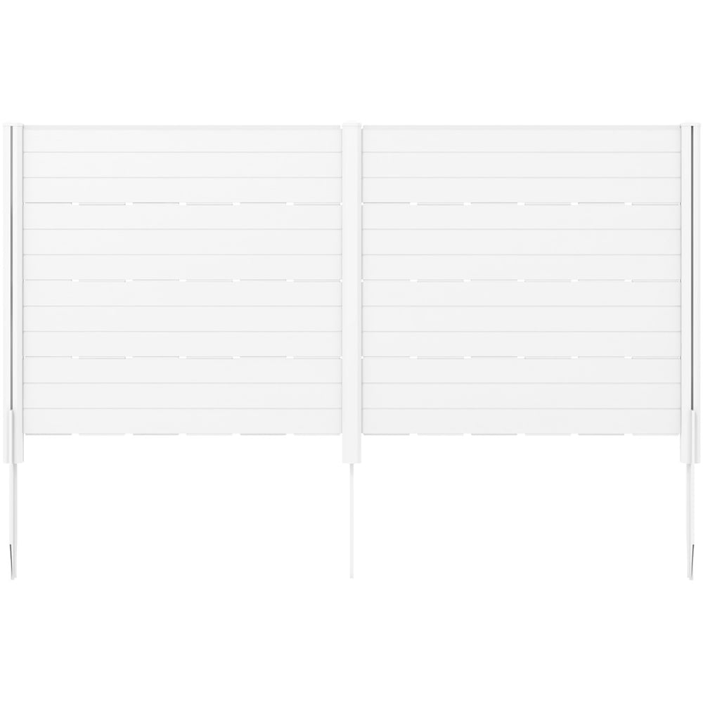 Costway White Outdoor Privacy Fence Screen with 5 Ground Stakes Image 2
