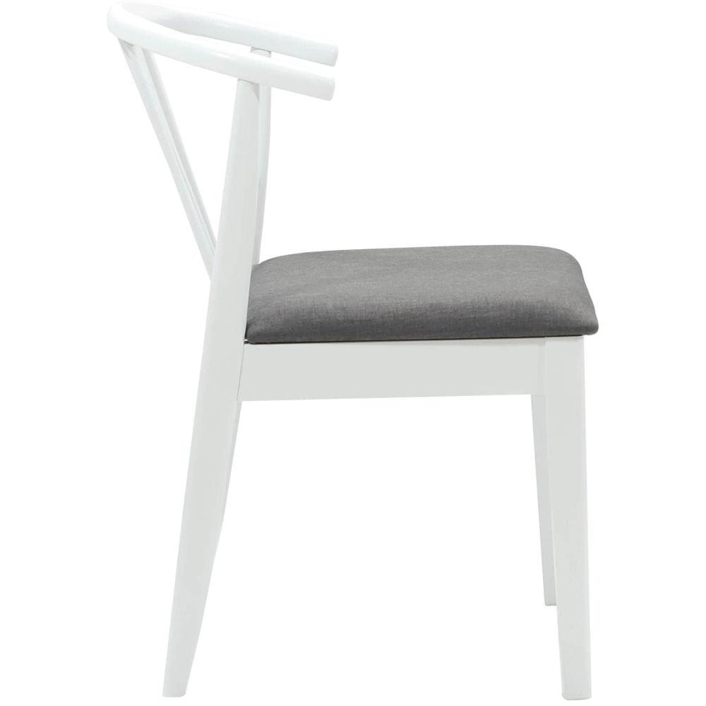 vidaXL Set of 2 White and Grey Rubberwood Vintage Dining Chairs Image 6
