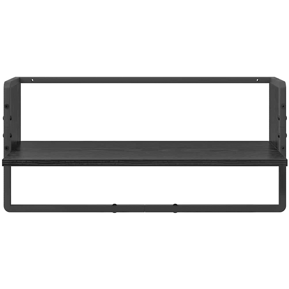 vidaXL 5 Shelf Black Oak Wall Shelf Set of 4 Image 8