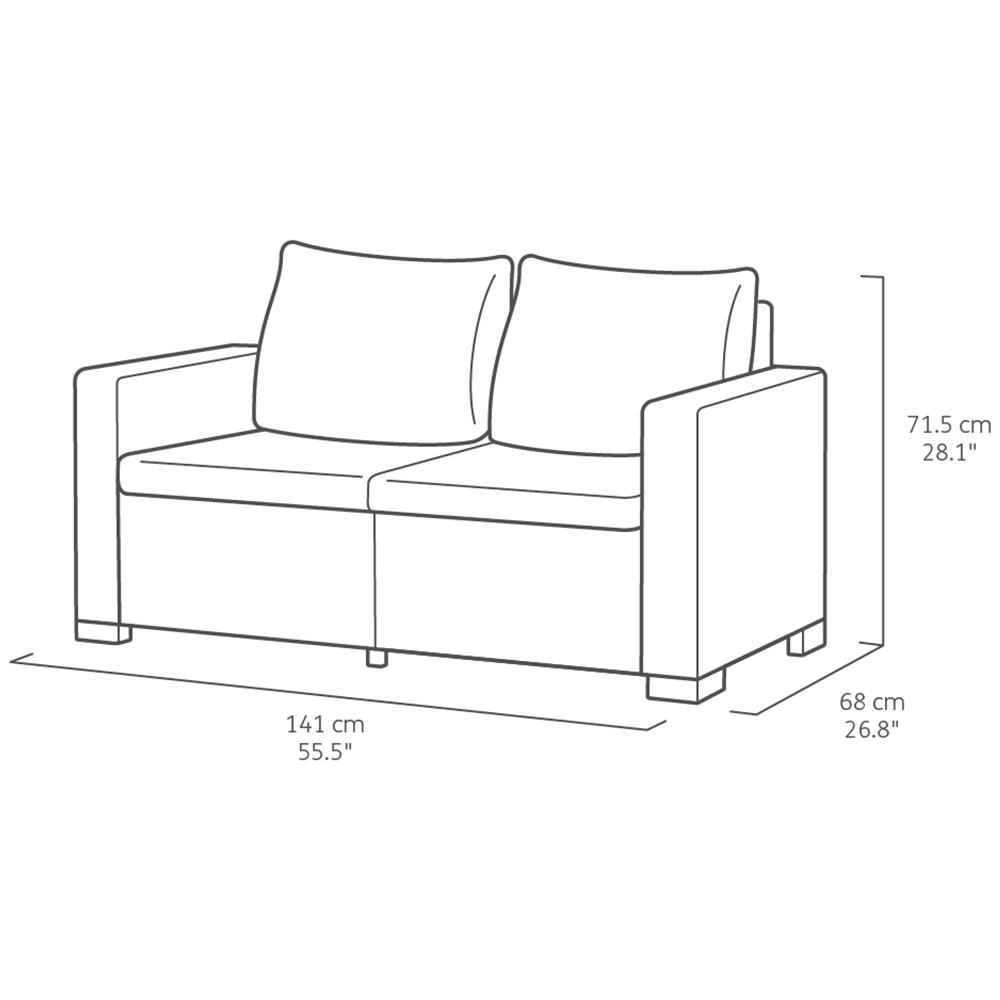 Keter California 5 Seater Graphite Garden Lounge Set Image 8