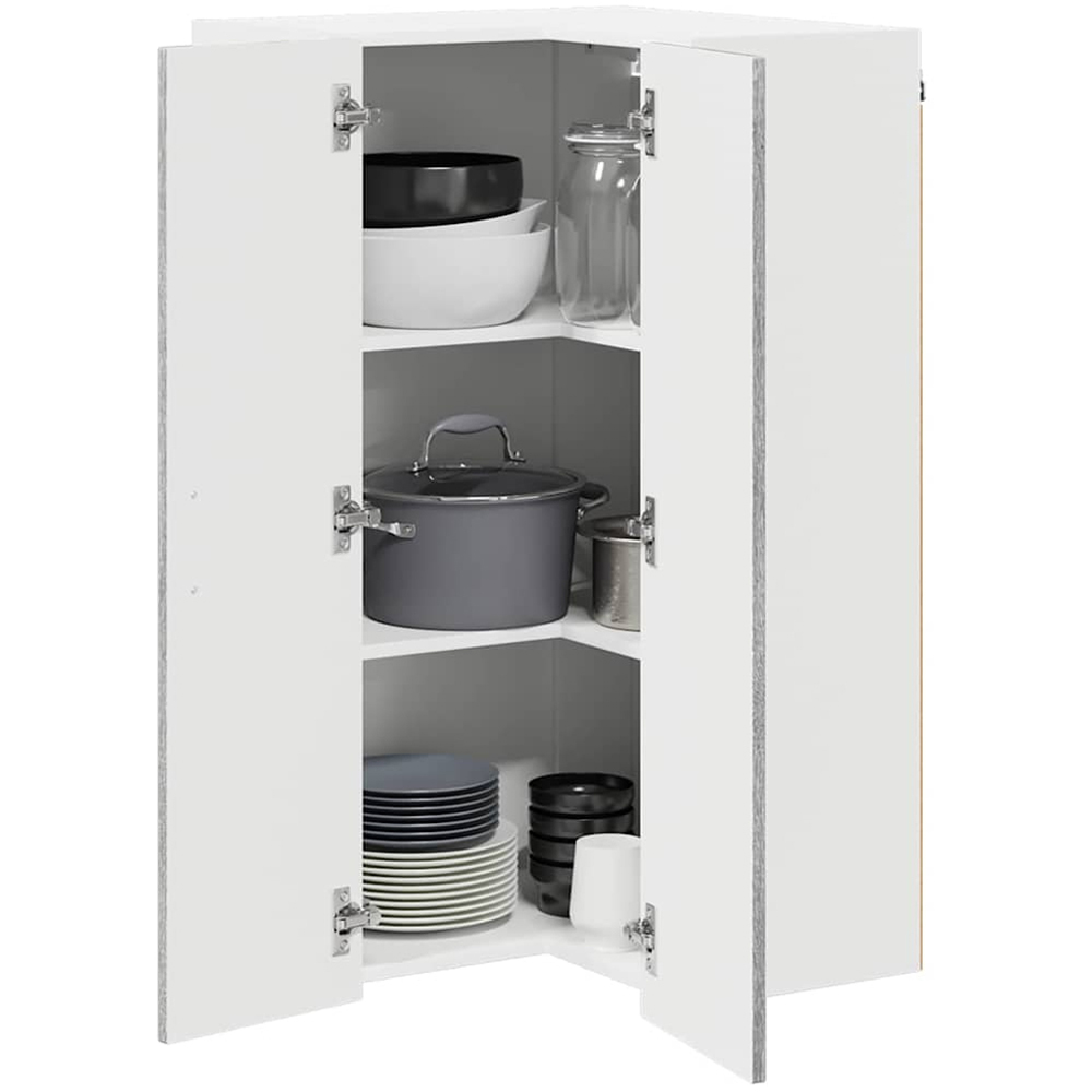 vidaXL 2 Door Grey Sonoma Kitchen Wall Corner Cabinet Image 3