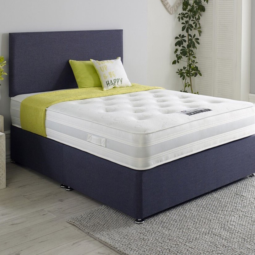 Georgia Double Grey Divan Bed with Coil Sprung Mattress Image