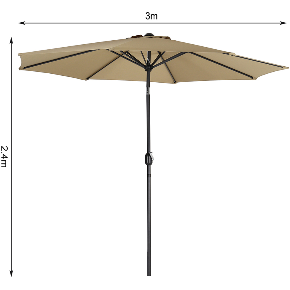 Living and Home Dark Grey LED Cantilever Parasol with Cross Base and Plastic Fillable Base 3m Image 9