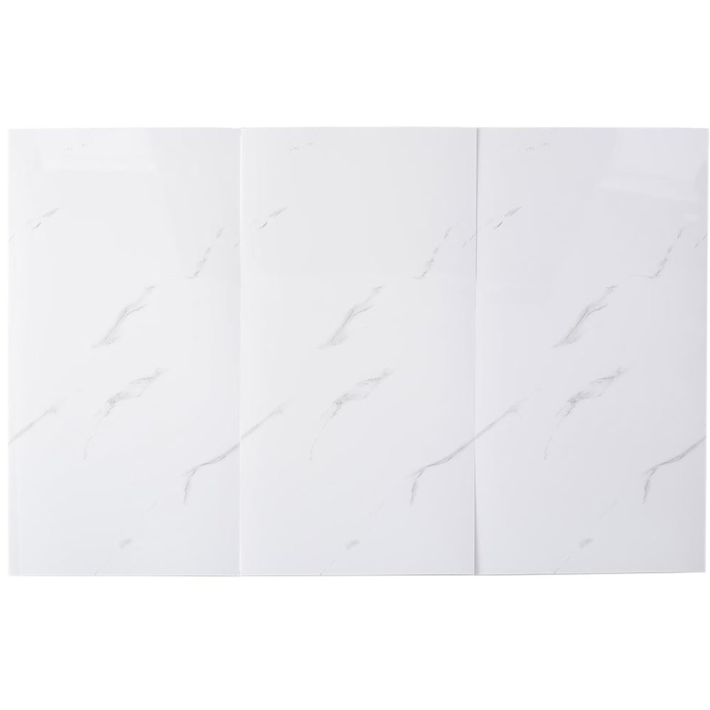 Living and Home White Marble Waterproof Wall Tile Sticker 60 x 30cm 10 Pack Image 3