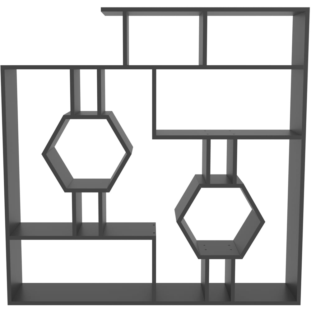Decorotika Tamara 15 Shelf Black Geometric Bookcase Image 2
