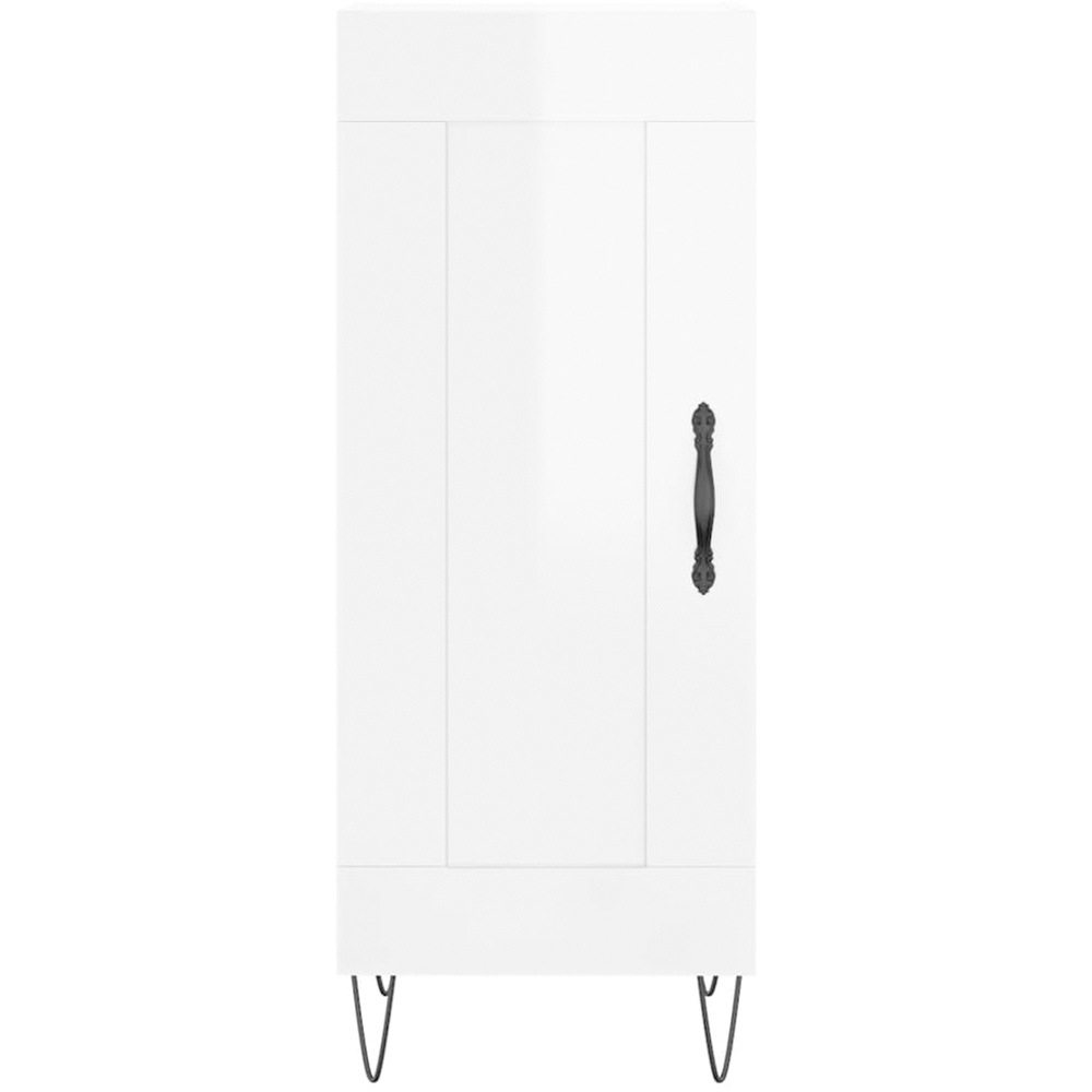 vidaXL Single Door High Gloss White Sideboard Image 5