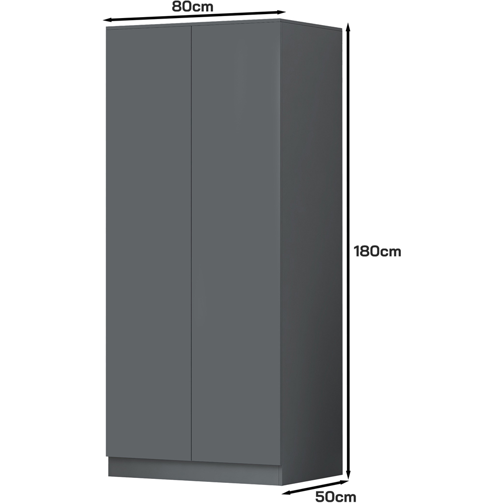 FWStyle Stora 2 Door Matt Grey Wardrobe Image 5