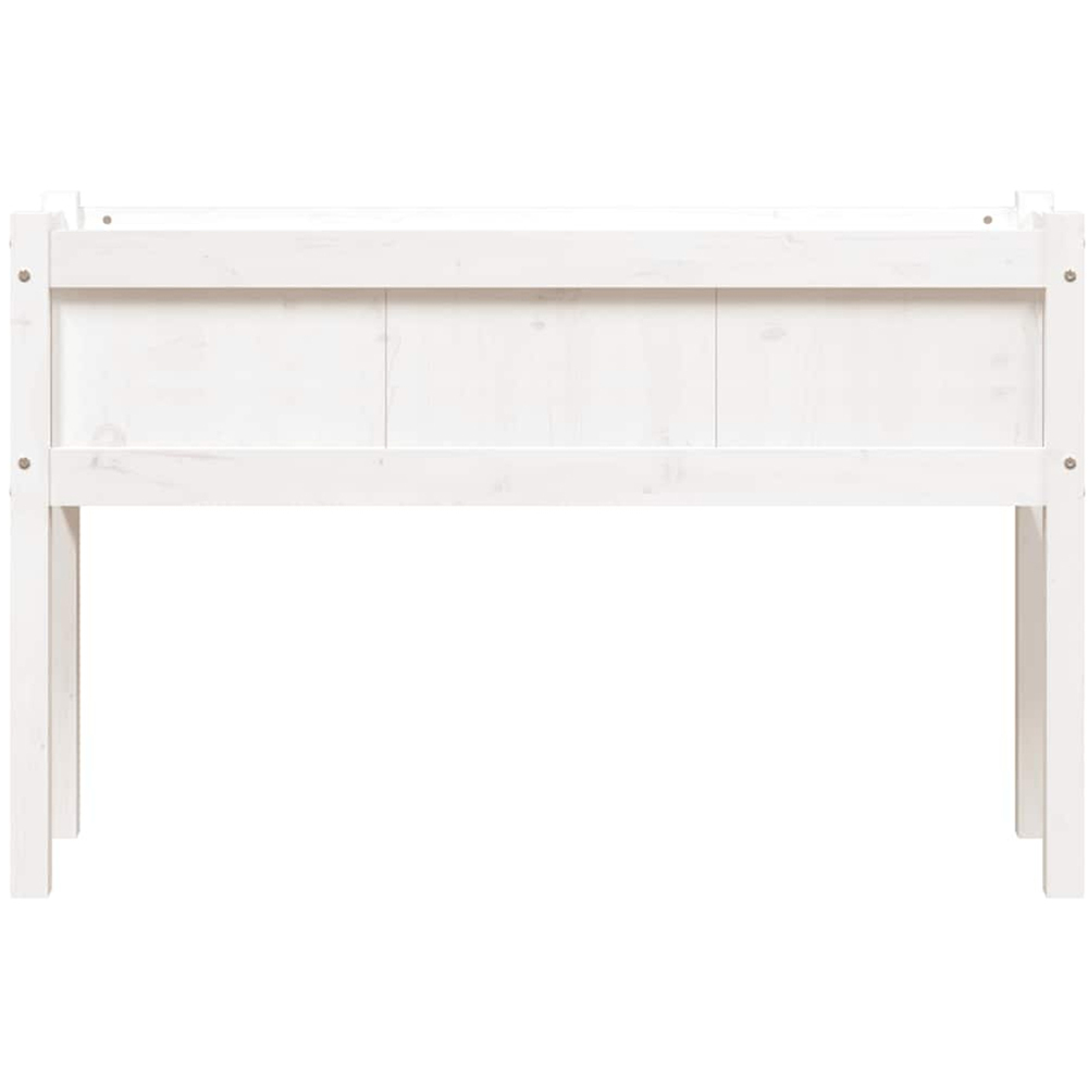 vidaXL White Solid Pine Wood Garden Planter 110 x 31 x 70cm 2 Pack Image 3