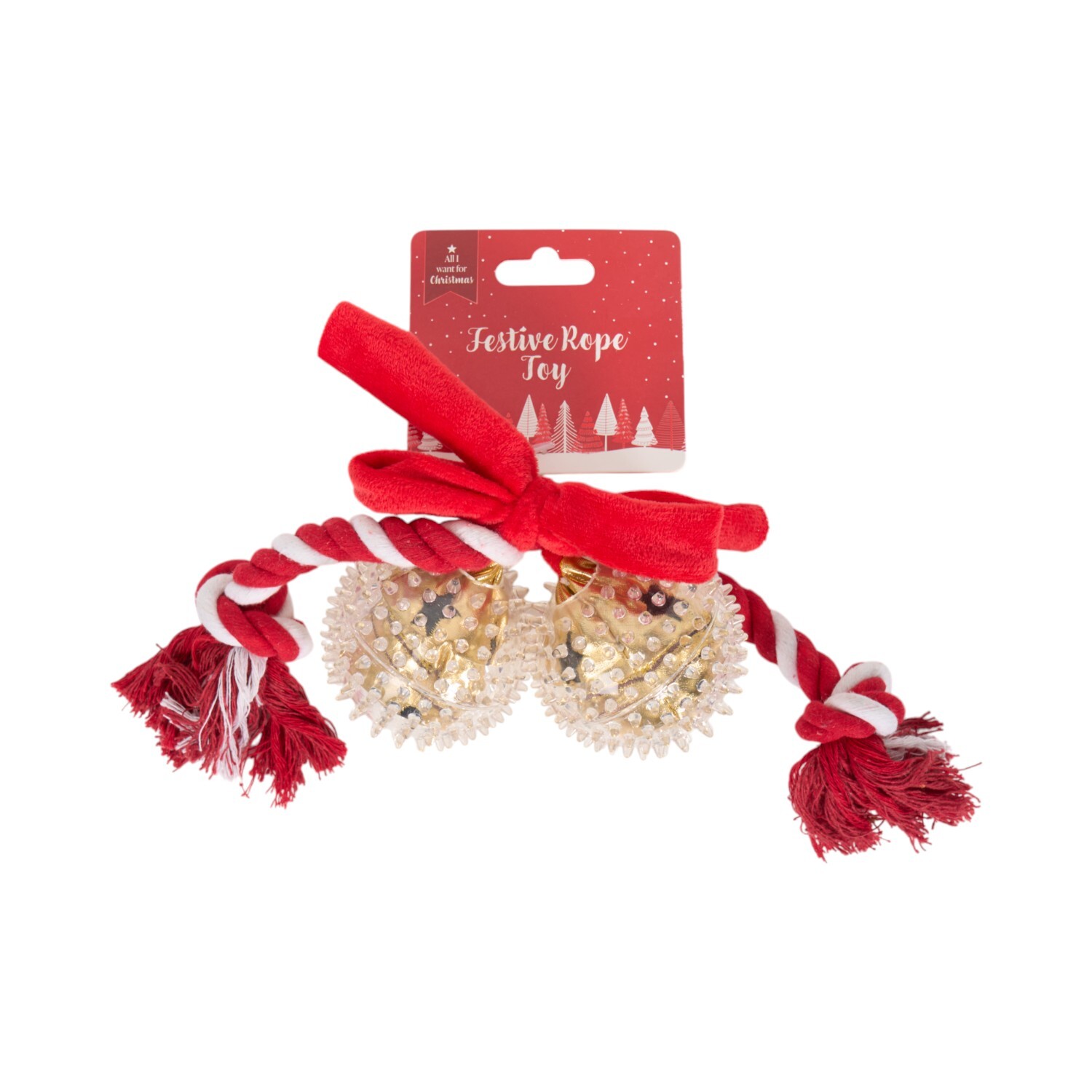 Festive Rope Dog Toy Red Image 1