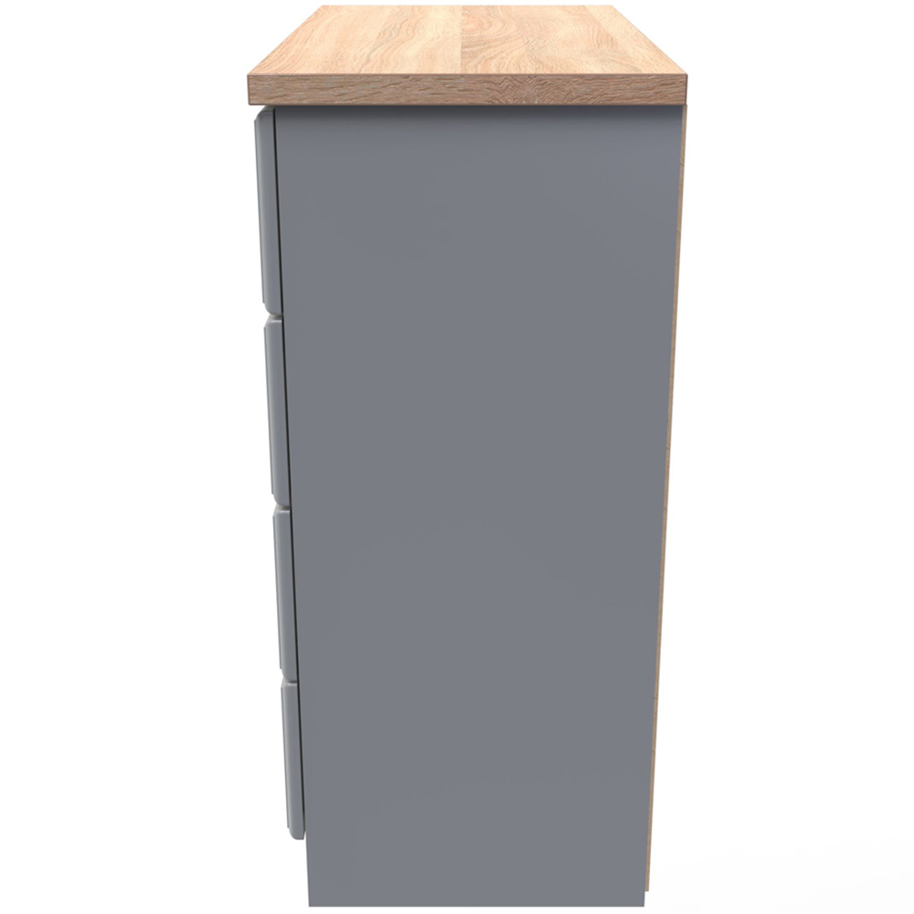Crowndale Kent 4 Drawer Dusk Grey and Bardolino Oak Chest of Drawers Ready Assembled Image 3
