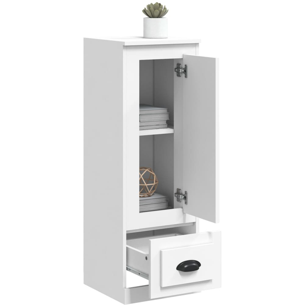 vidaXL Single Door Single Drawer White Highboard Image 4