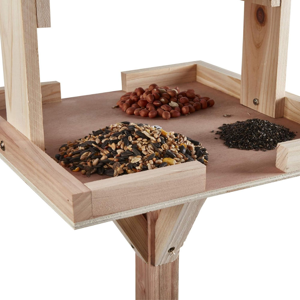 Happy Beaks Premium Wooden Bird Table with Built-In Feeder Image 5