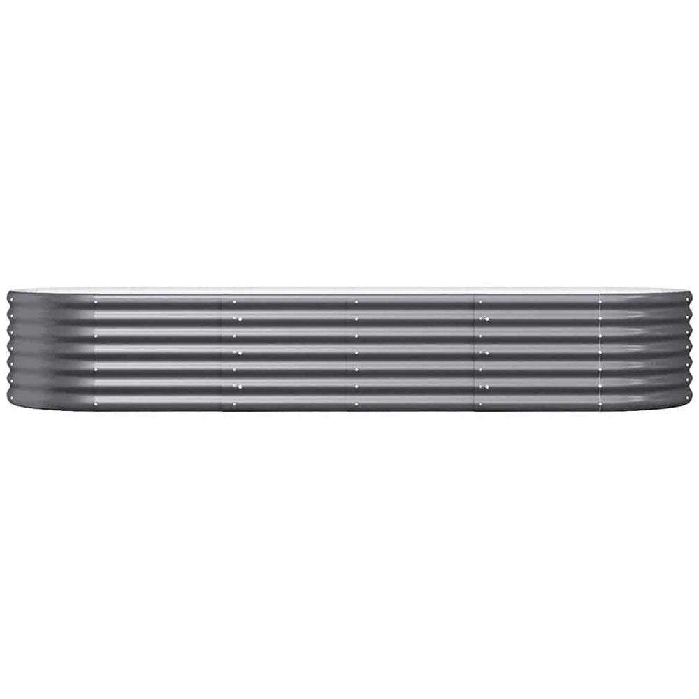 vidaXL Anthracite Galvanised Steel Oval Raised Garden Bed 36 x 224 x 80cm Image 2