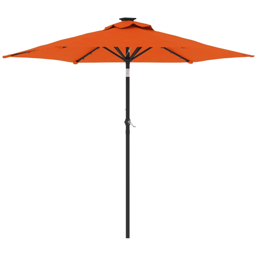 vidaXL Orange LED Light Garden Parasol with Steel Pole 2.25m Image 1