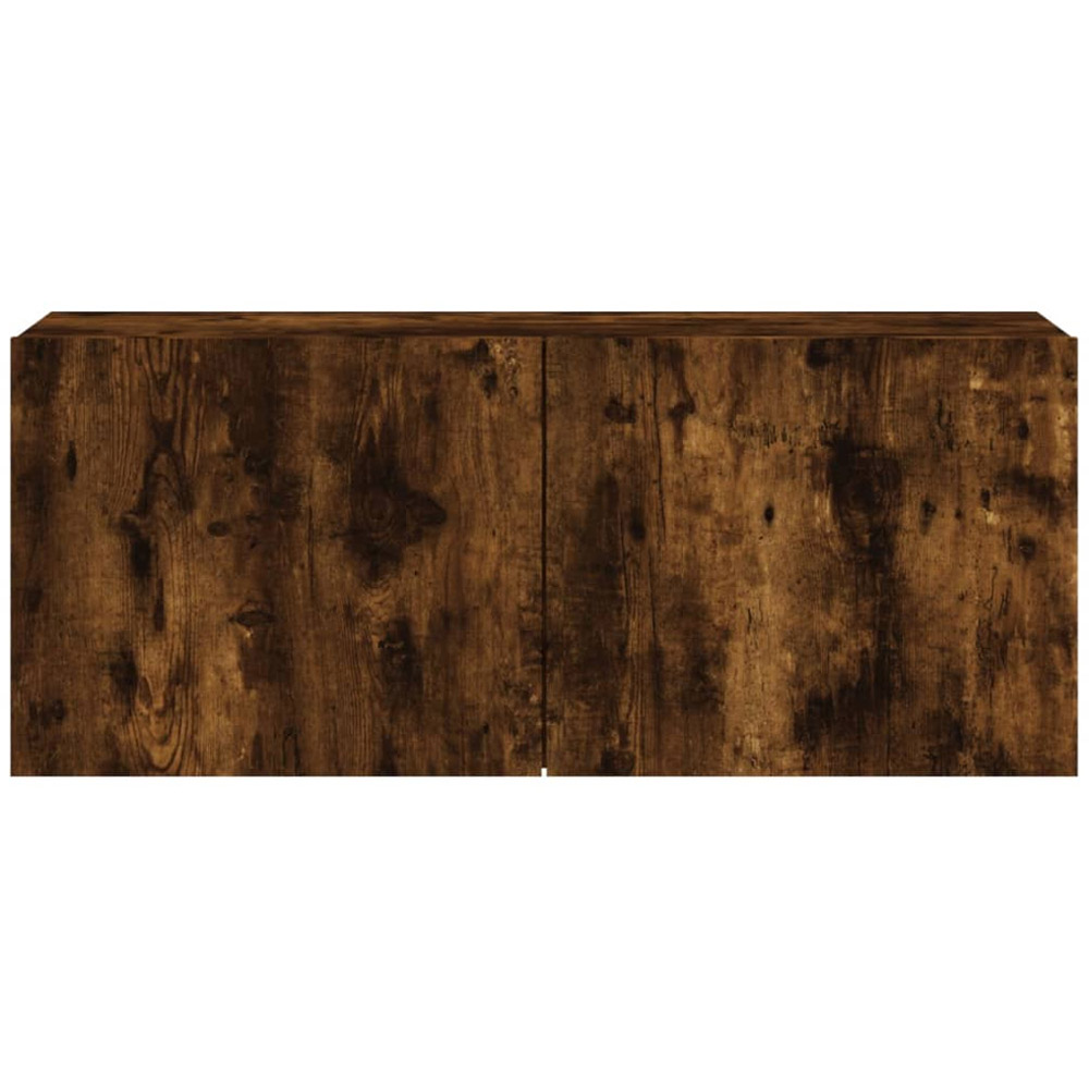 vidaXL 2 Door Smoked Oak Wall Mounted TV Cabinet Image 6