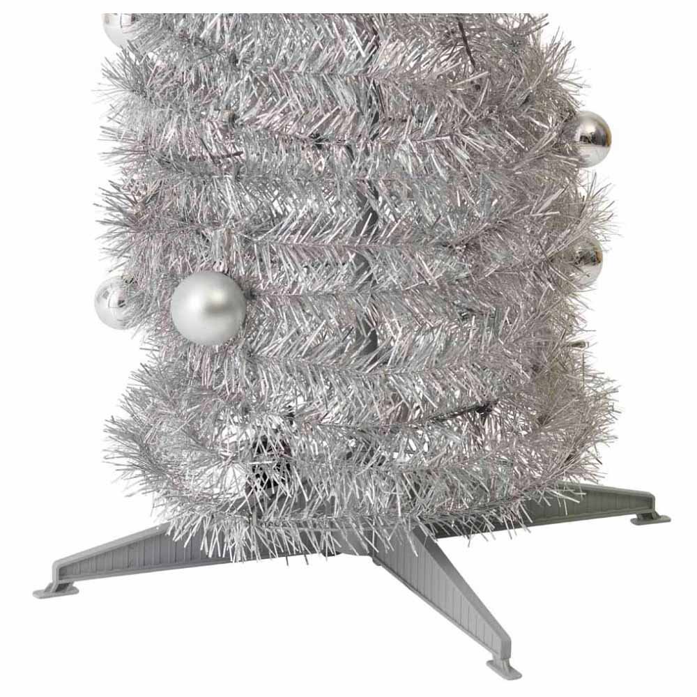 Wilko 6ft Silver Pop Up Pre-Lit Artificial Christmas Tree Image 4