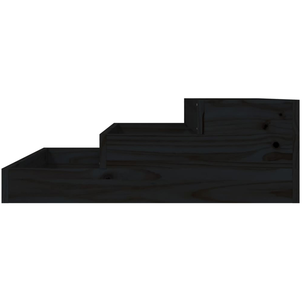 vidaXL 3-Tier Black Pine Wood Garden Planter 27 x 78 x 78cm Image 4