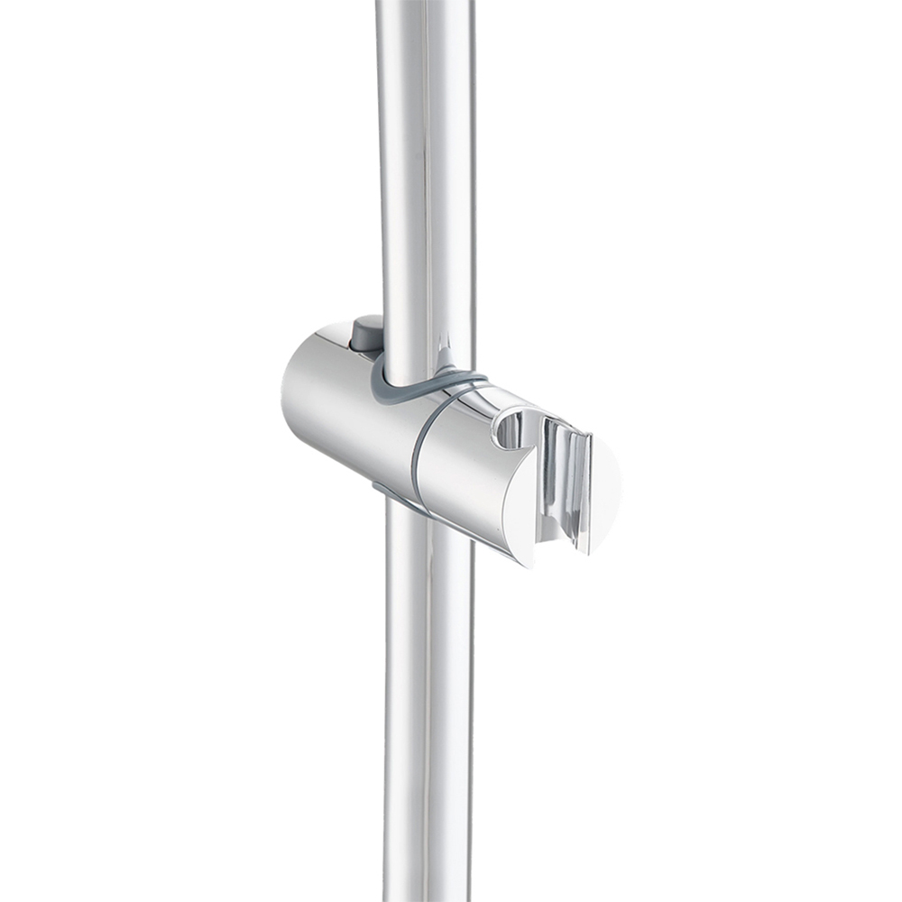 Living and Home Silver Shower Riser Rail Slider Bar with Soap Tray Image 5