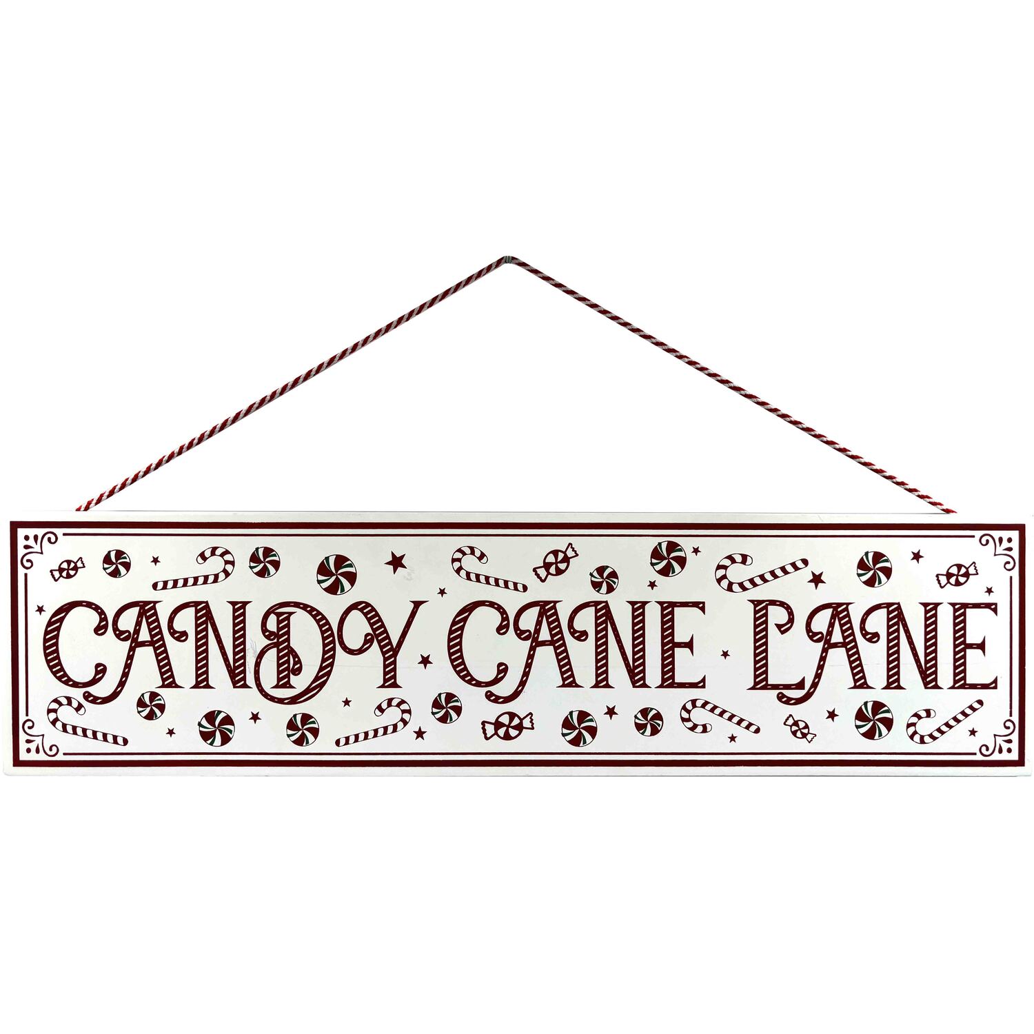 Candy Cane Lane Plaque - Red Image 1