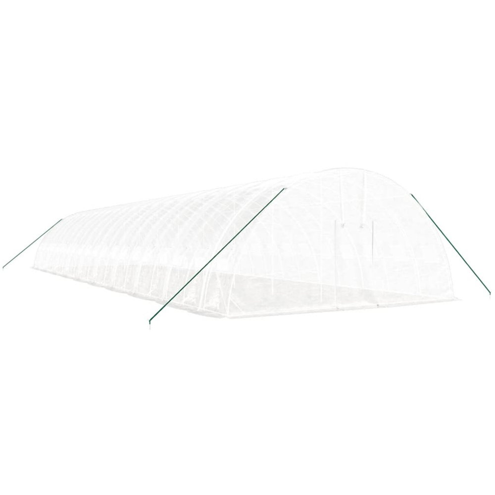 vidaXL White Polyethylene Galvanised Steel Frame 65.6 x 19.6ft Greenhouse Image 2